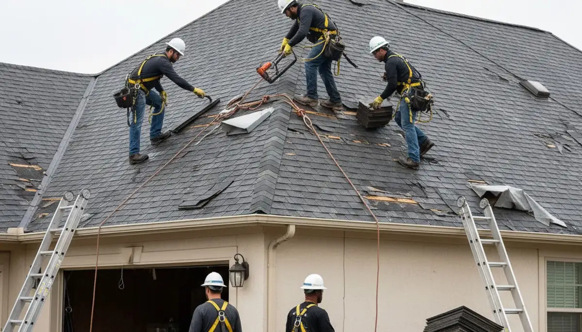 Storm damage cleanup crew removing fallen tree debris in Redmond, WA