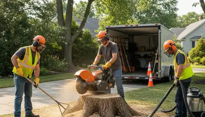 Stump removal service in Redmond, WA for lawns, driveways, and tight access areas