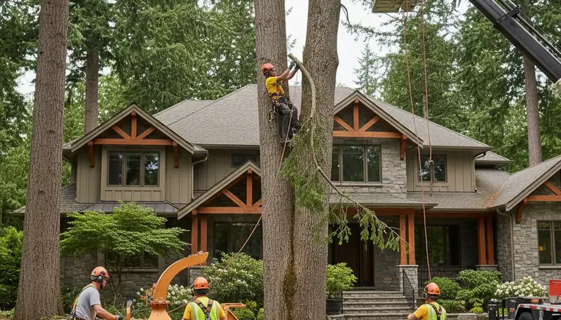 Tree service crew in Redmond, WA providing professional tree removal and trimming services