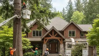 Tree service crew in Redmond, WA providing safe tree removal and trimming for local properties