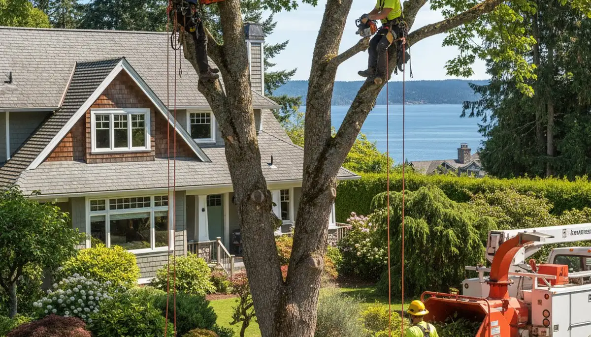 Tree service crew in Redmond, WA providing professional tree removal and pruning services