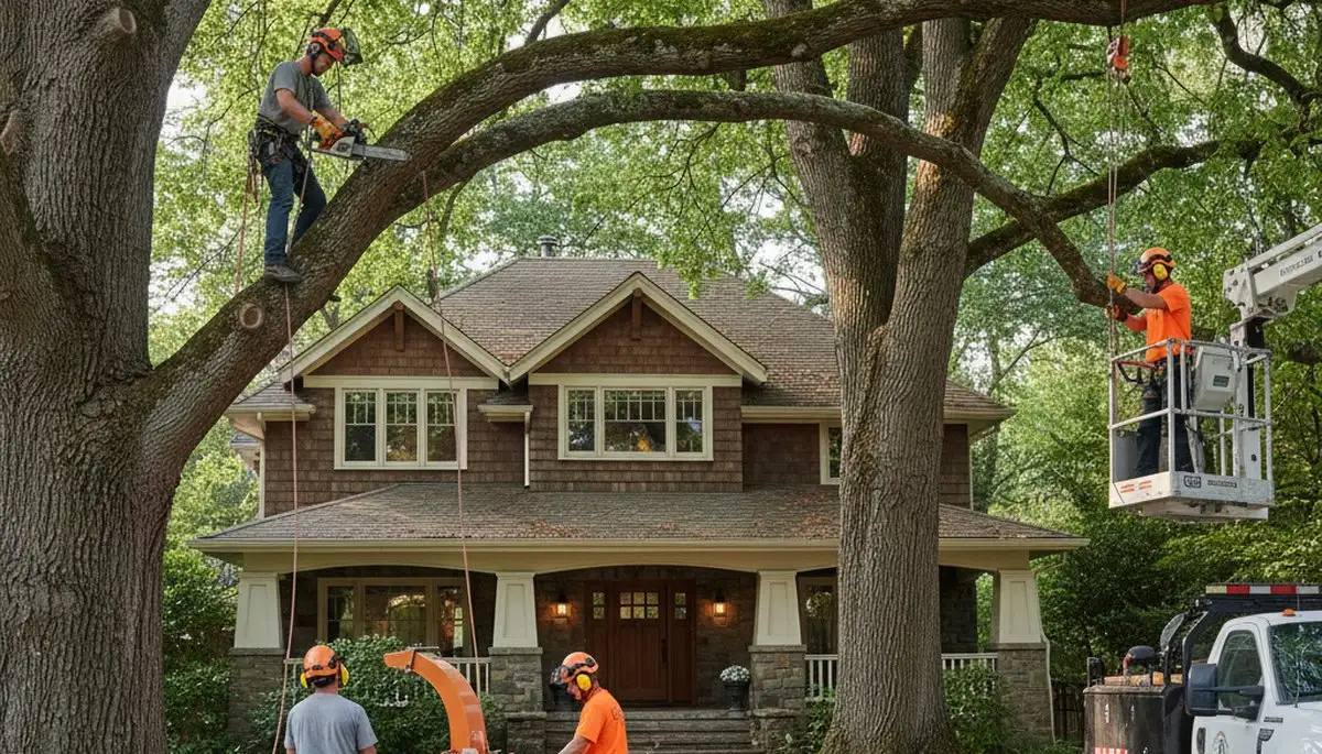 Tree service crew in Redmond, WA providing professional tree removal and trimming services