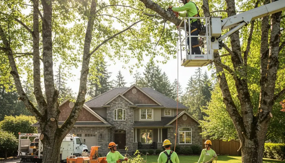 Tree service crew in Redmond, WA providing safe tree removal and trimming for homes and businesses