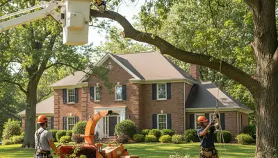 Tree service crew in Redmond, WA providing tree removal and pruning for residential properties