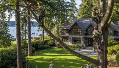 Tree service team in Redmond, WA providing professional tree removal and trimming for local properties