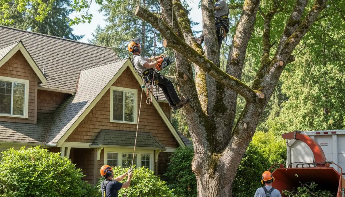 Tree service crew in Redmond, WA providing professional tree removal and trimming