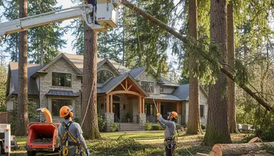 Tree service crew in Redmond, WA providing professional tree removal and trimming