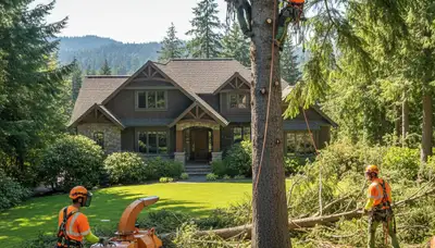 Tree service crew in Redmond, WA providing professional tree removal and trimming services