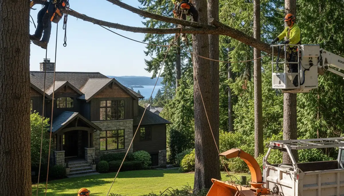 Tree service team in Redmond, WA providing tree removal and trimming for local properties