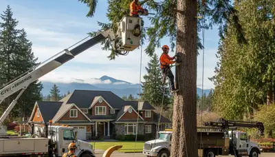 Tree service crew in Redmond, WA providing professional tree removal and trimming