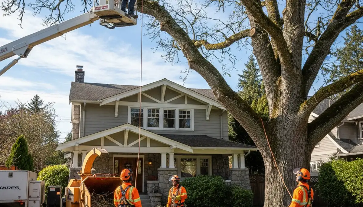 Tree service crew in Redmond, WA providing professional tree removal and trimming services