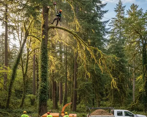 Tree trimming service for dense tree cover in Redmond, WA